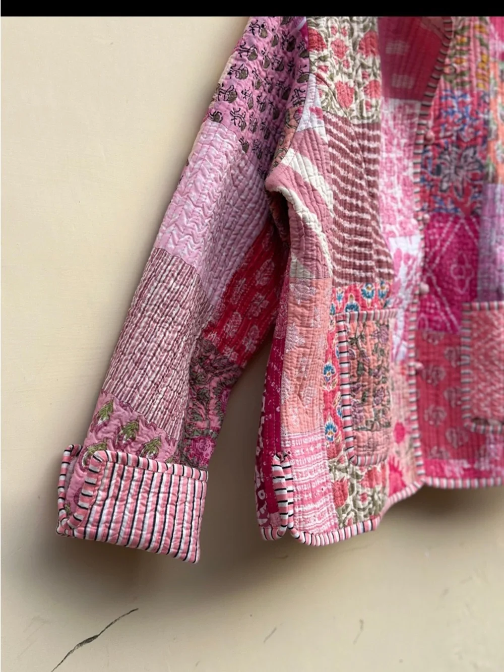Patchwork Pink Kantha Jacket - Picture 2 of 5